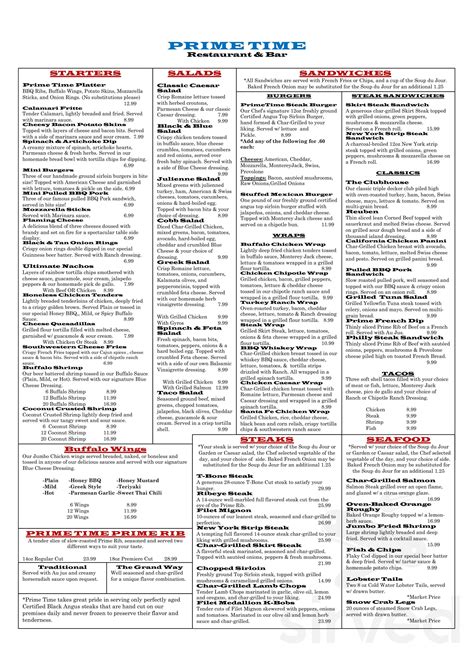 prime time restaurant menu hickory hills